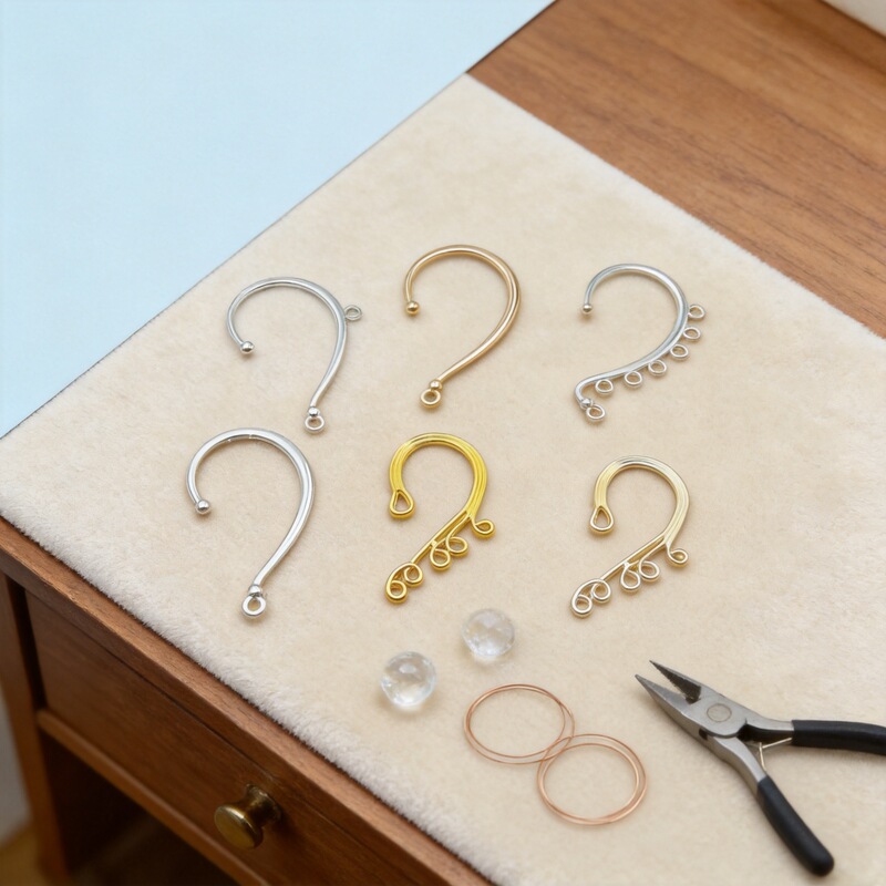 DIY Jewelry Accessories Handmade Materials Multi-Loop Curved Hooks with Loops Ear Hooks DIY Jewelry Accessories Handmade Materials Multi-Loop Curved Hooks with Loops Ear Hooks