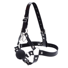 马具型强制口枷硅胶口球塞堵嘴鼻勾sm调教男女奴另类玩具情趣用品