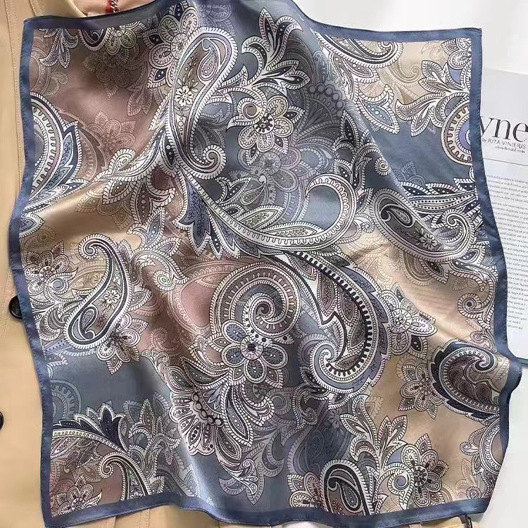 Sixi con la historia de la rosa bufandas geométricas de estilo nacional, bufandas de seda de 70 mujeres elegantes