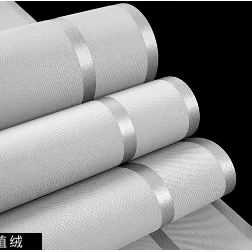 3D безвозможностная обои́ная бумага, рулон 0.53×9.5 м, полосатый серебристо‑серый для гостиной и спальни