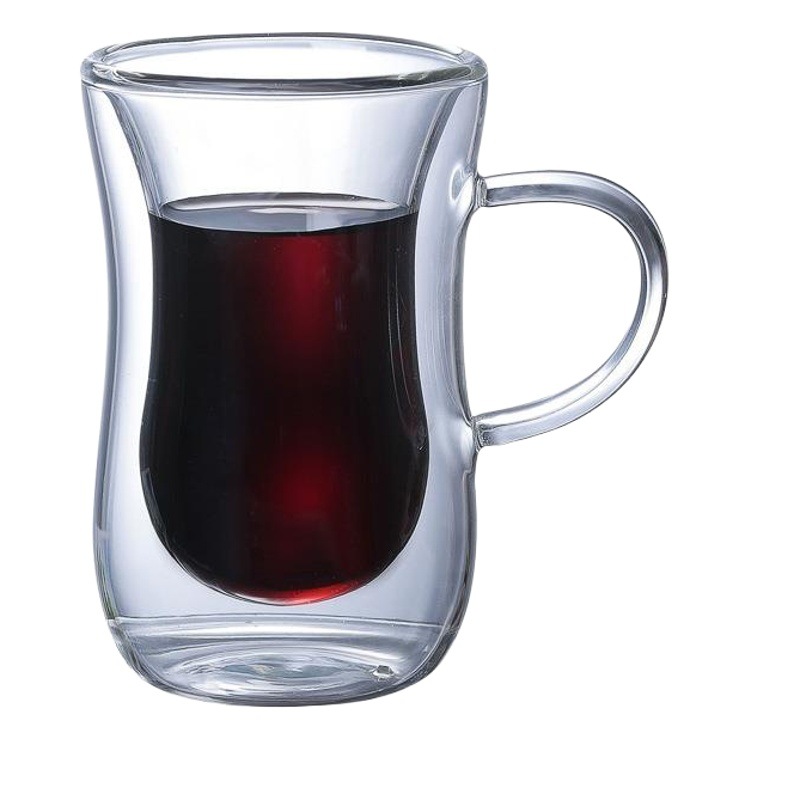 Taza de vidrio de borosilicato resistente al calor para el hogar, taza de café y leche, taza de vidrio de doble capa, taza transparente cónica, taza aislada