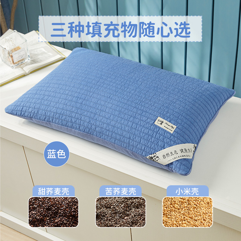 そば枕は全そばの皮を分解して枕の芯を充填して睡眠の頚椎の家庭用寮のシングル男性の硬い枕を保護することができます。|undefined