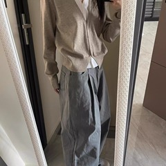 V领假两件针织开衫女春秋设计感宽松气质薄款宽松气质外套上衣