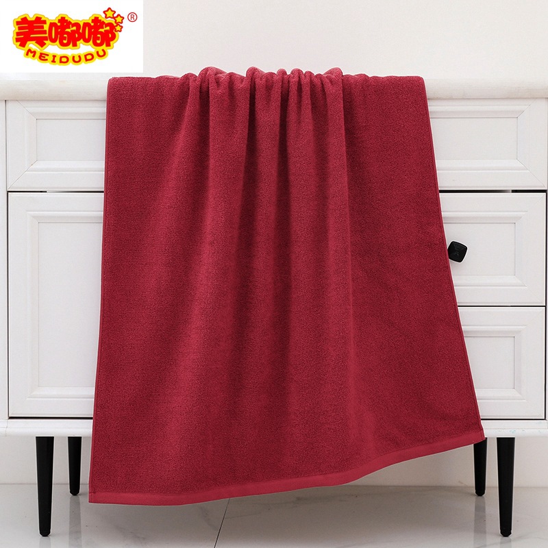 美嘟嘟酒红浴巾06