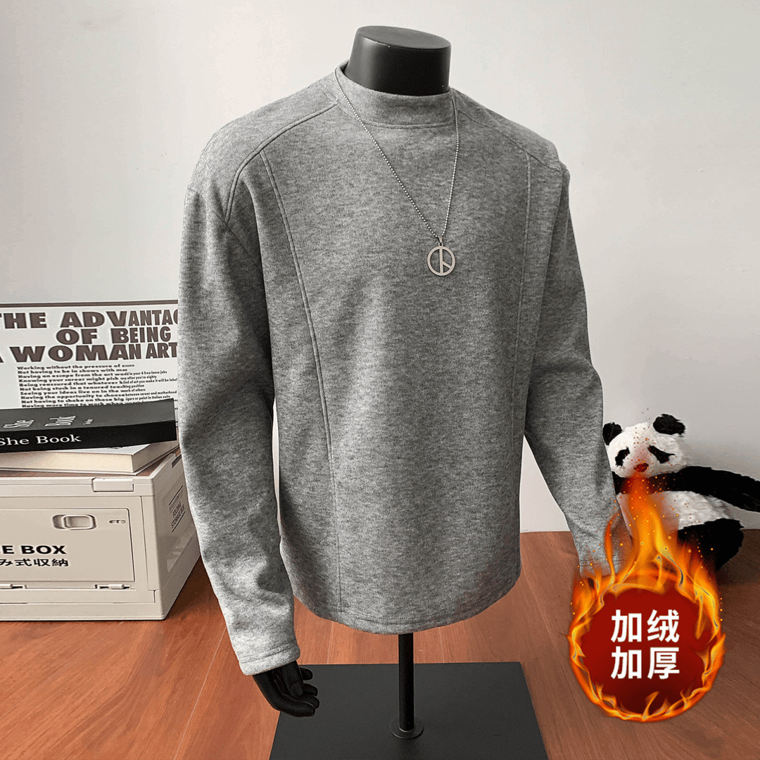 - Original stock available! Fleece-lined and thickened men's sweatshirt, loose fit, warm pullover top for couples.