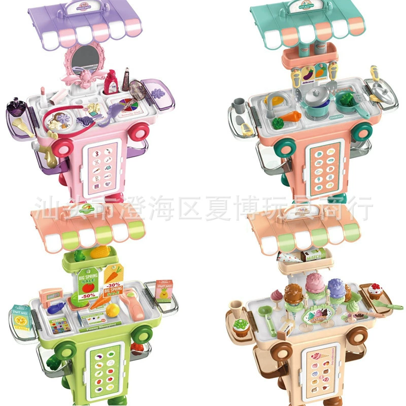 Многофункциональный набор игрушек: супермаркет паркинг медоборудование мини-автобус