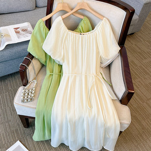 120-350斤大码女装胖妹妹高级感收腰a字裙2025夏季新款显瘦连衣裙,女装大码女装,变形策服饰