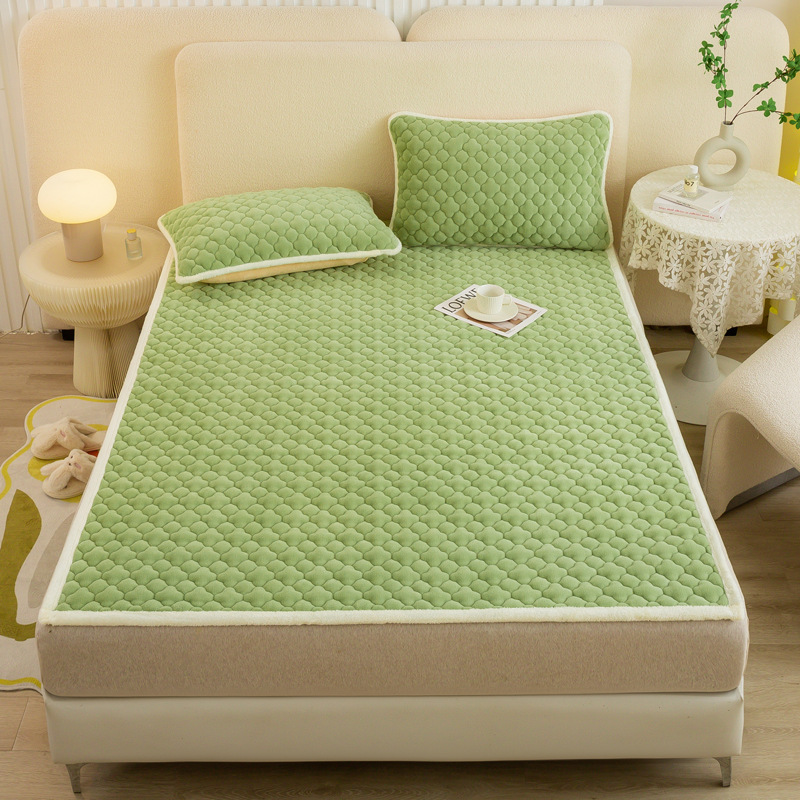 De calentamiento rápido de terciopelo de leche colchón antideslizante acolchado colchón de invierno engrosada terciopelo de coral caliente sábana ajustable al por mayor