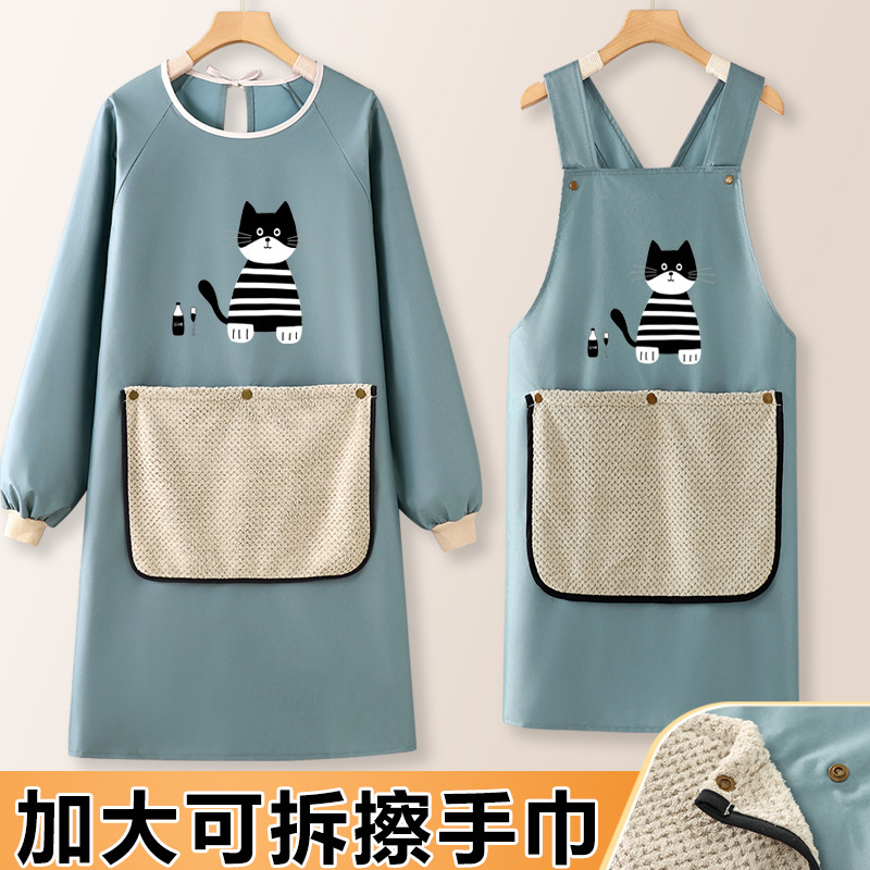 Hand-Wipeable Smock for Women, New Waterproof and Oil-Proof Apron for Home Kitchen, High-End, Young Style, Printed Custom Picture Hand-Wipeable Smock for Women, New Waterproof and Oil-Proof Apron for Home Kitchen, High-End, Young Style, Printed Custom Picture