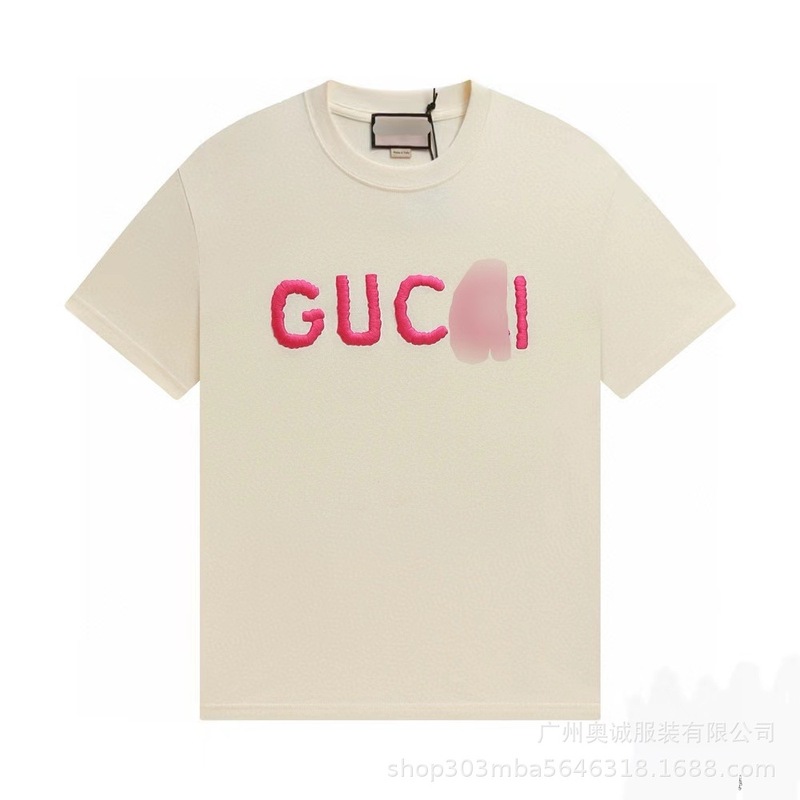 国境を越えた貿易 G ファミリー 24ss 高品質 240 グラム デイリー カジュアル ルーズ メンズ レディース カップル ラウンドネック 半袖 Tシャツ|undefined
