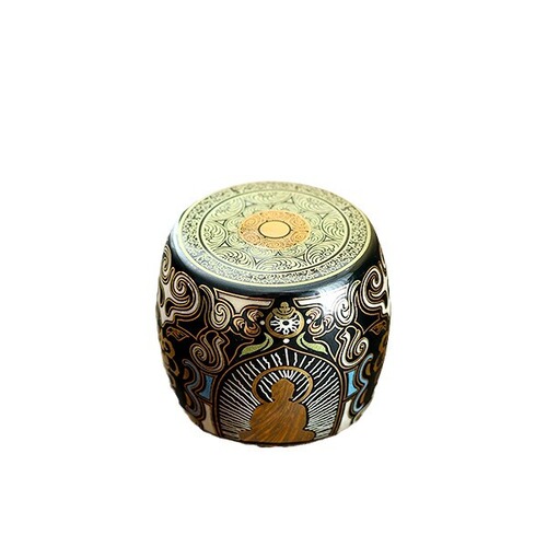 Dunhuang thangka cover with gold and silver staggered retro gold totem cup holder lid bowl holder accessories tea bowl tea set tea ceremony accessories