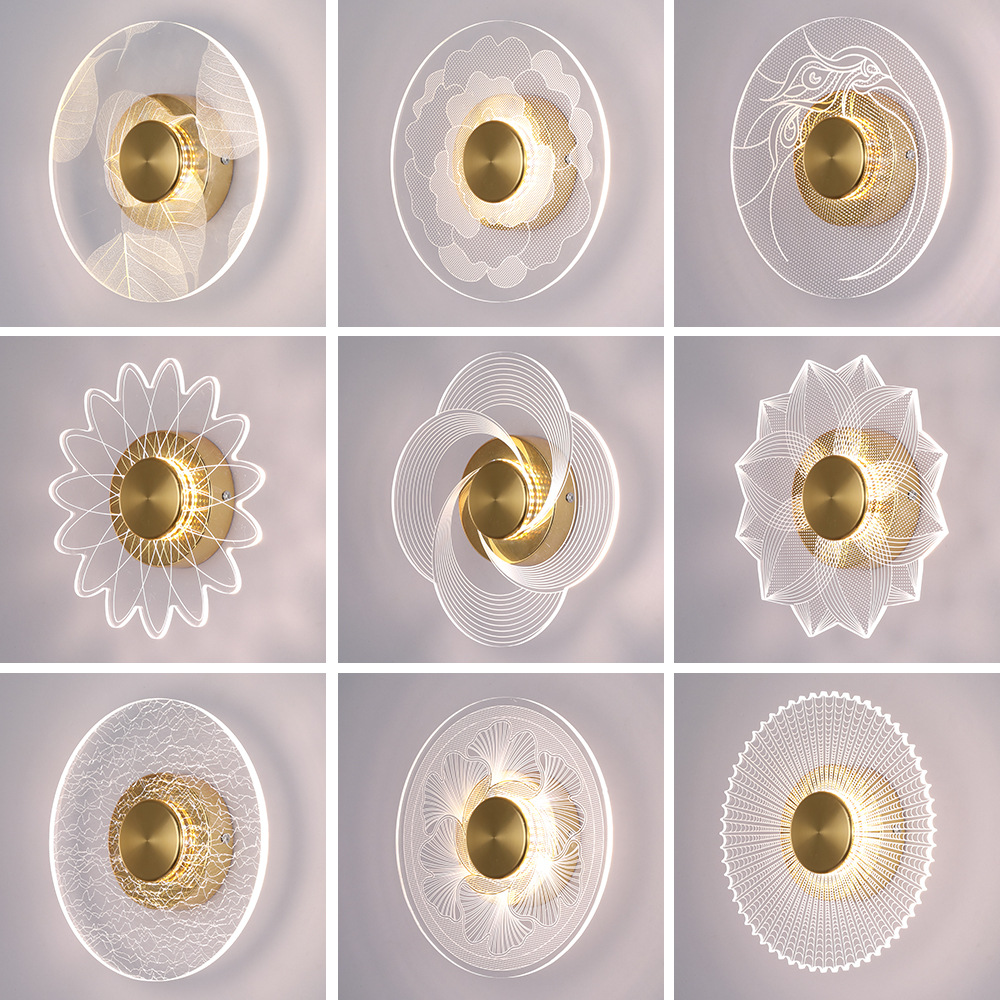 现代led卧室床头壁灯创意亚克力客厅背景墙灯过道走廊灯儿童房灯