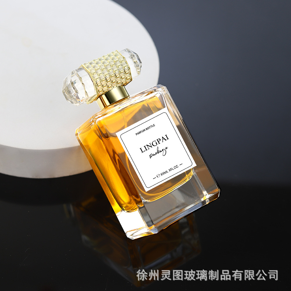 批发香水瓶现货带边扁方形玻璃瓶100ml化妆高端品喷雾