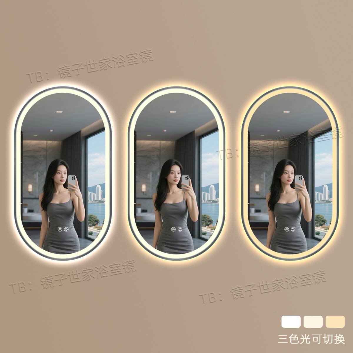 Espejo de baño de hotel de estrellas iluminación led espejo inteligente marco de aluminio inodoro espejo anti-nebble inodoro tipo de pared