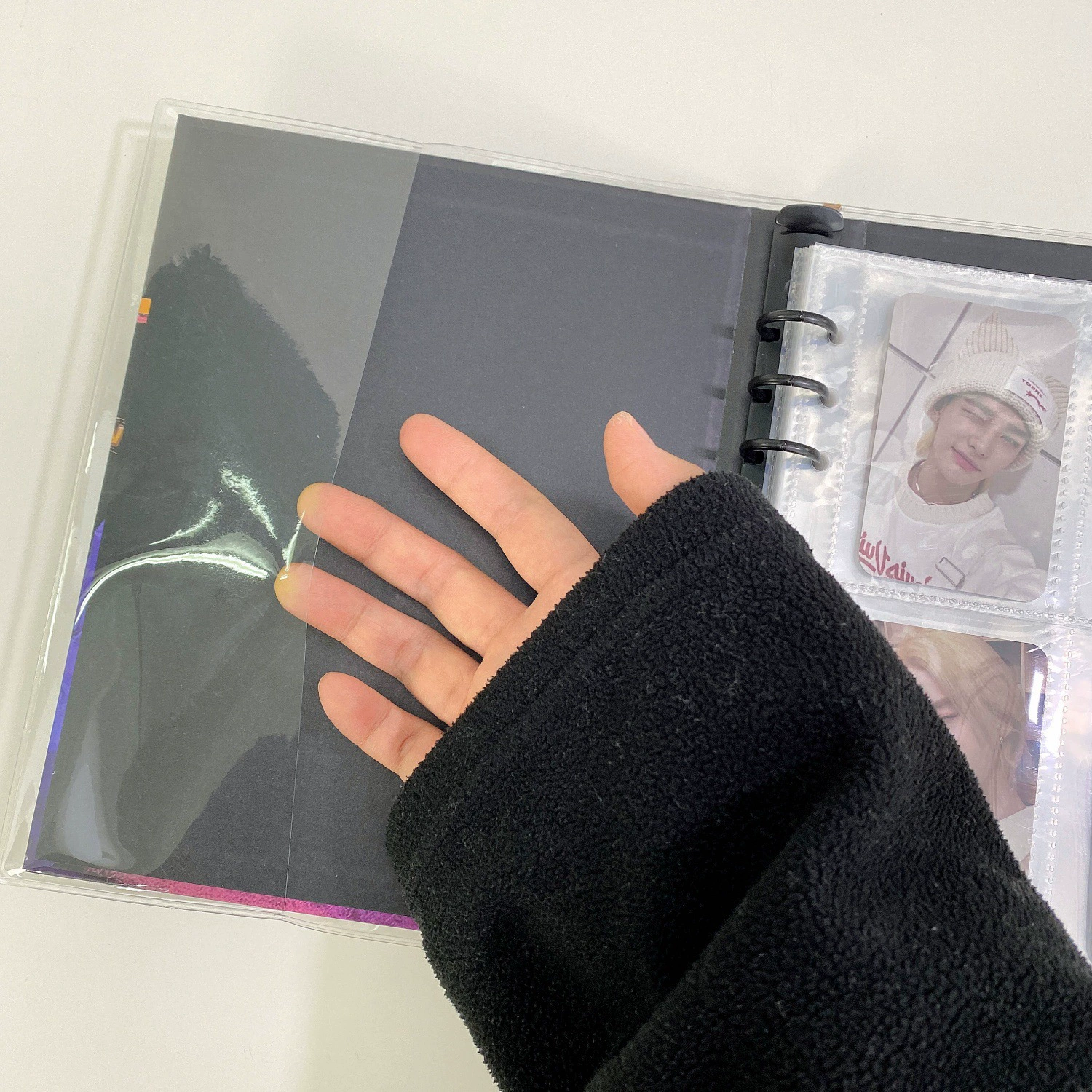 A5 card album with transparent flash powder book skin protection small card four house inner page live pages A5 book clothing fourth house baffle