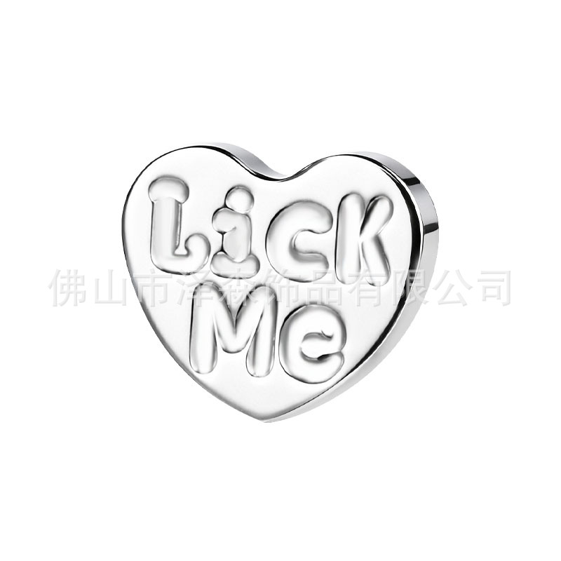 F136 Titanium Heart Letter Tongue Stud Lip Stud Ear Bone Stud Body Piercing Jewelry SUCKIT detail image 7