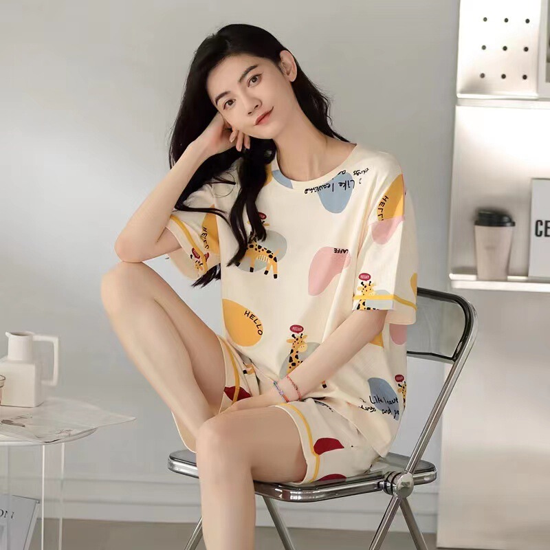 Pajamas women's summer short-sleeved shorts sweet ins outdoor casual home wear cartoon cute princess style suit