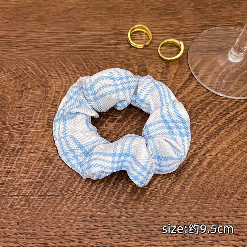 Encaje de flor coreana Encaje de intestino grueso Anillo de cabello femenino Cabeza de flor de viento pastoral Cuerda de cabeza de bola de gran tamaño Accesorios para el cabello de alta calidad