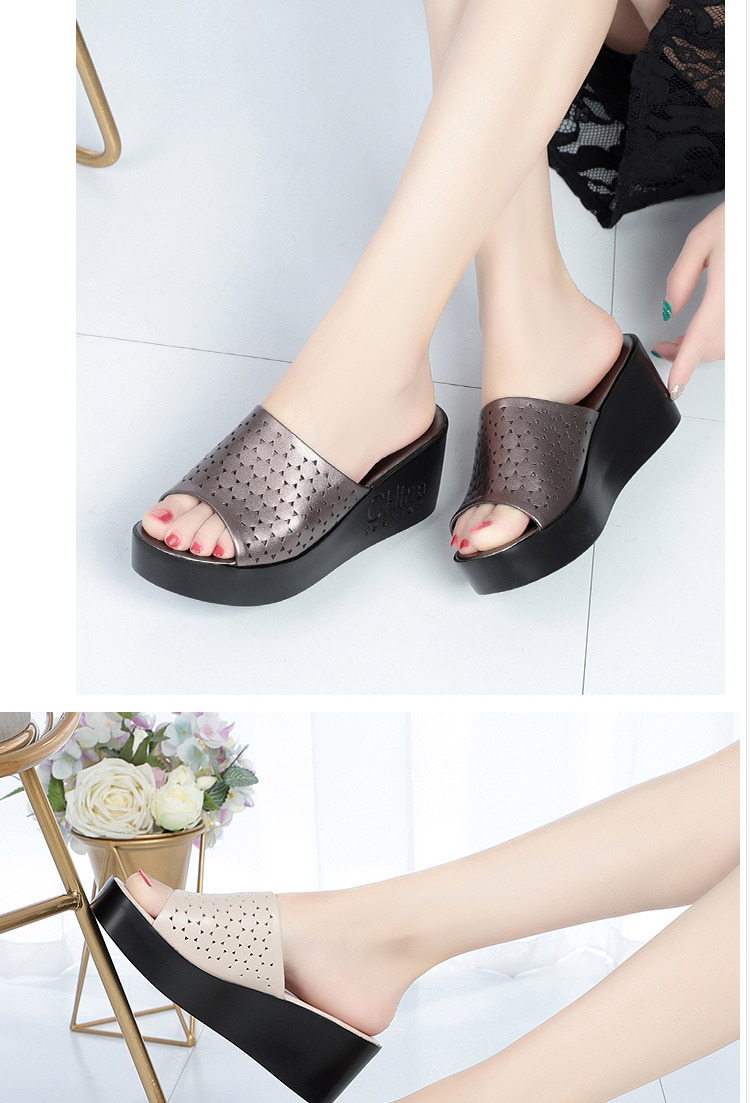 Dép lê đế xuồng nữ đế dày mềm mại, gót cao khoảng 5–7 cm, phong cách mùa hè — Đỏ rượu chi tiết 10