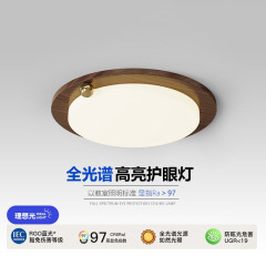 2025新型中古風寝室灯レトロ胡桃木色寂風吸上灯保護眼書房中山灯具