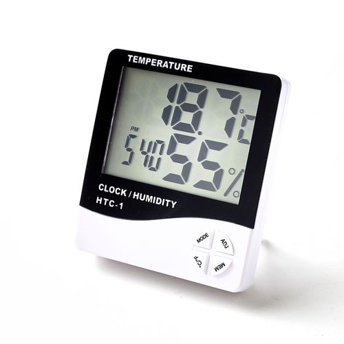 HTC-1 Indoor Electronic Thermometer Alarm Clock Creative Home Use Large Screen Hygrometer Gift