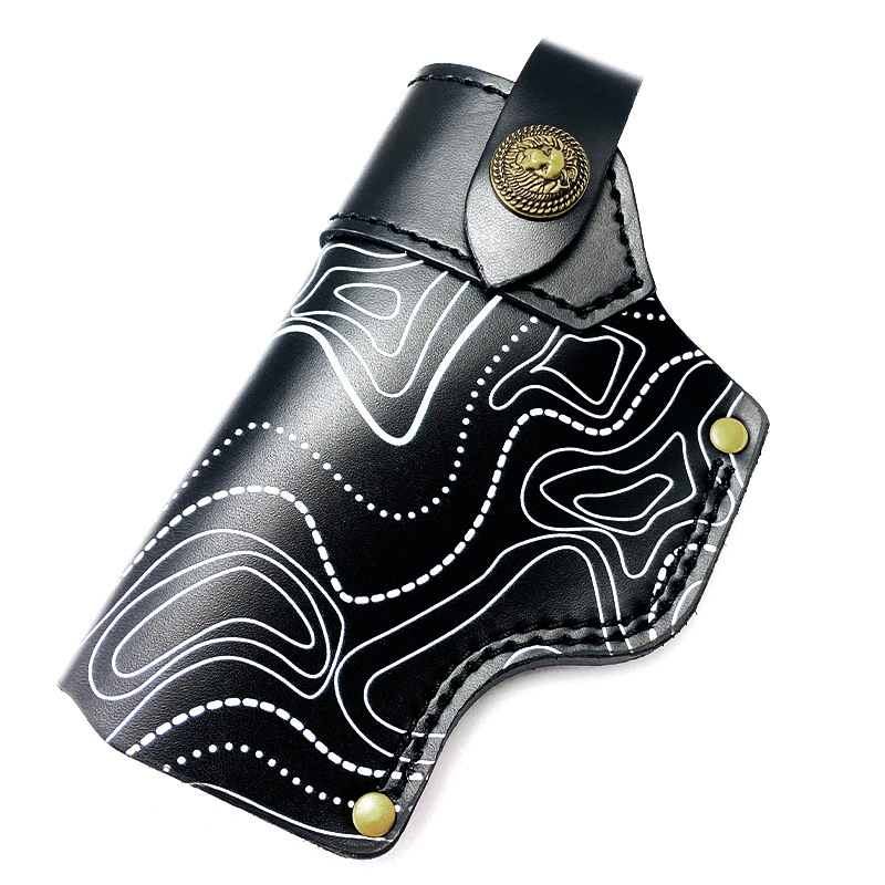 户外格洛克G17战术手枪套便携皮革枪包隐形快拔枪 GLOCK枪套牛皮