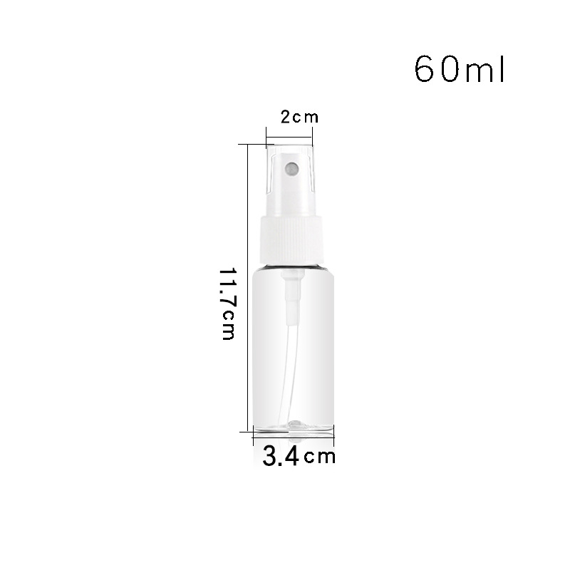 Botellas vacías en stock de 30ml, 50ml y 100ml, botellas de spray con pulverización fina lateral, botellas de plástico hidratantes recargables, botellas de spray.