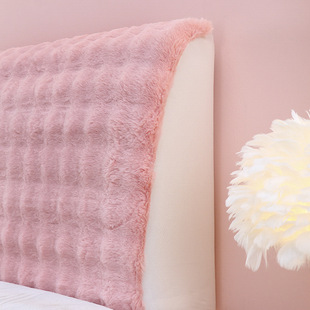 All-Inclusive Bedside Cover Plush Soft Bag Simple Modern Light Luxury Soft Universal Dustproof Bed Backrest Cross-Border