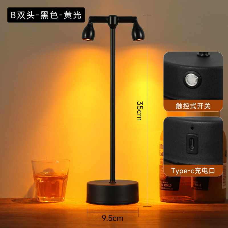 Lámpara de mesa de bar recargable al aire libre iluminación de ambiente de restaurante luz de noche luz de mercado nocturno faro de estand de atmósfera lámpara de mesa