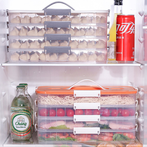 Dumpling Storage Box Freezing Box Water Dumpling Freezer Preserving Box Refrigerator Household Organization Microwave Wonton Storage Box