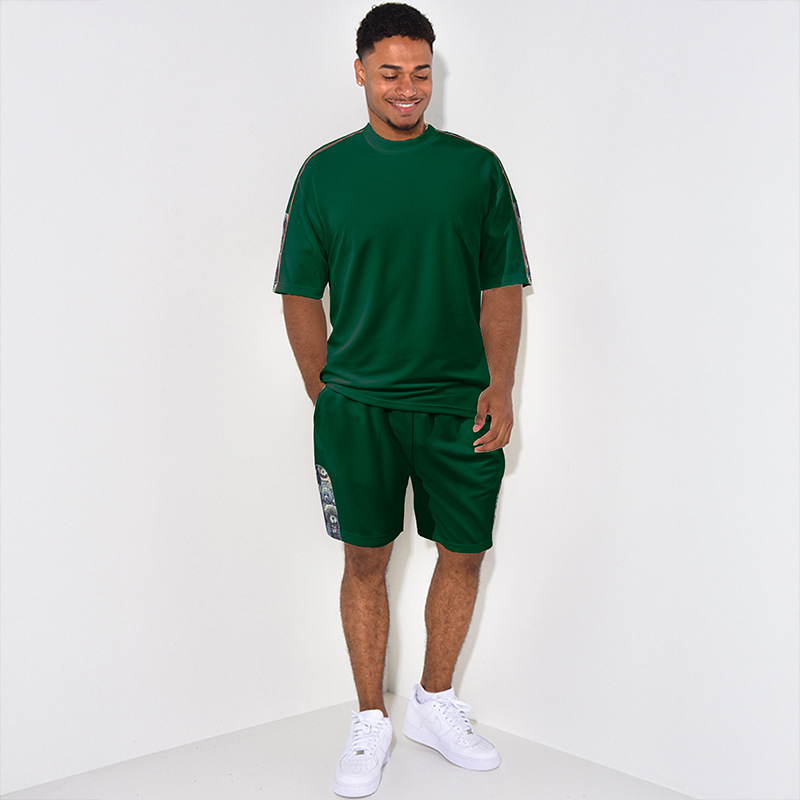Ensemble deux pièces décontracté pour homme, collection été 2025 : short imprimé à manches courtes._voghion.com