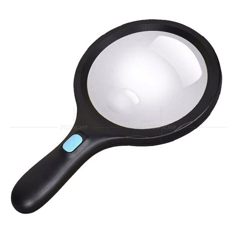 Большое кольцо Светодиодная лампа Нескользящая ручка 138 мм большое зеркало Солнечный Прожектор зажигание чтение увеличительное стекло