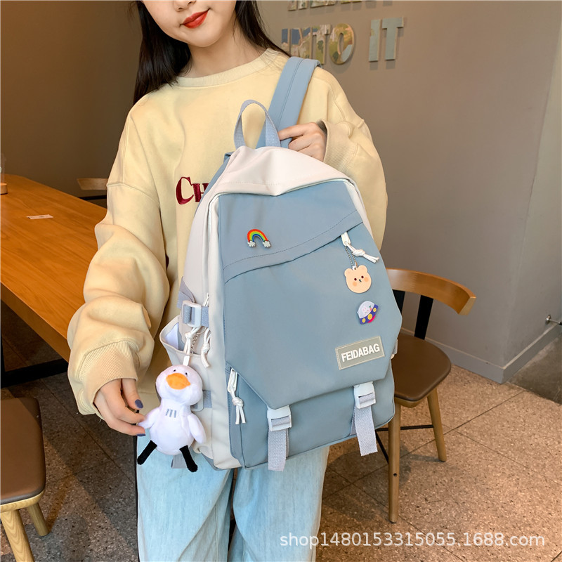 Female bags ins Backpack Korean Edition high school Junior school student High-capacity Western style fashion new pattern schoolbag knapsack wholesale