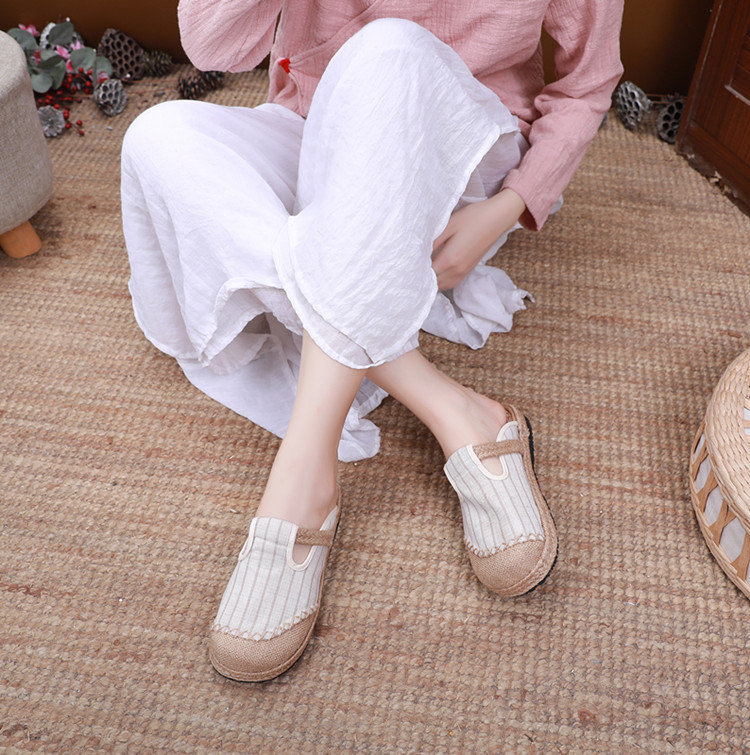 Autumn ethnic non-slip breathable women's slippers