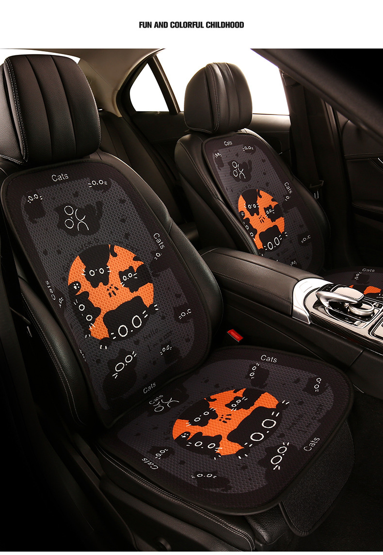 Cartoon cute women's four seasons universal breathable car cushion personalized Kitten Cat series Single piece cushion