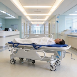 医用转运车肠胃镜病人检查床ABS液压转运床手术对接车厂家出口