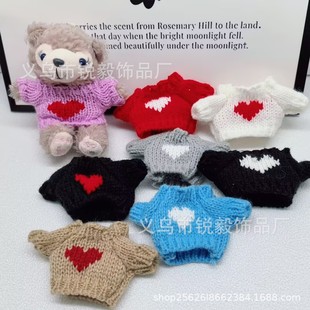 Popular Boss Dog Doll Clothes Heart Sweater Accessories Clothes Scarf Hat Mini Toy Doll Clothes