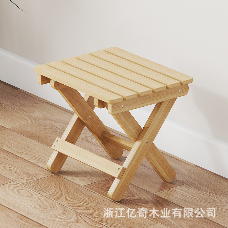 Taburete plegable para el hogar de madera maciza al aire libre portátil silla simple taburete de banco pequeño taburete de cambio de zapatos de plástico