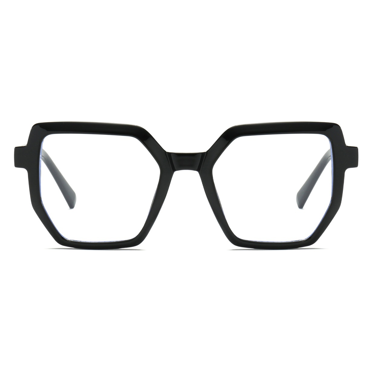 Cross-border trendy fashion box large frame glasses frame TR90 flat glasses personalized anti-blue glasses with near-sight glasses