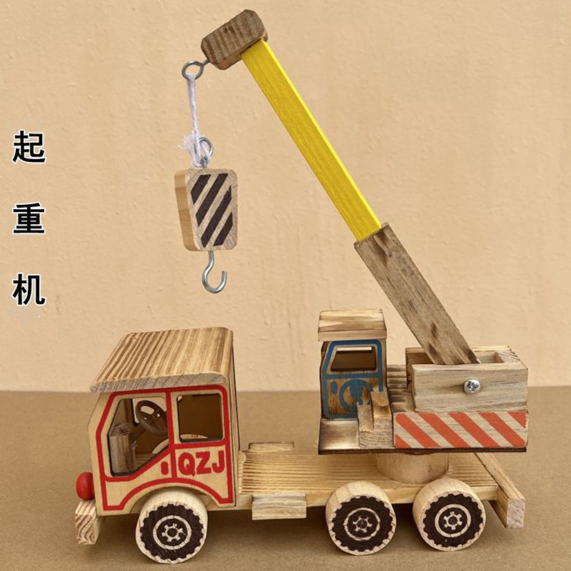 Factory wholesale Simulation Engineering Car children's toy car model wooden crane crane model scenic crafts Factory wholesale Simulation Engineering Car children's toy car model wooden crane crane model scenic crafts