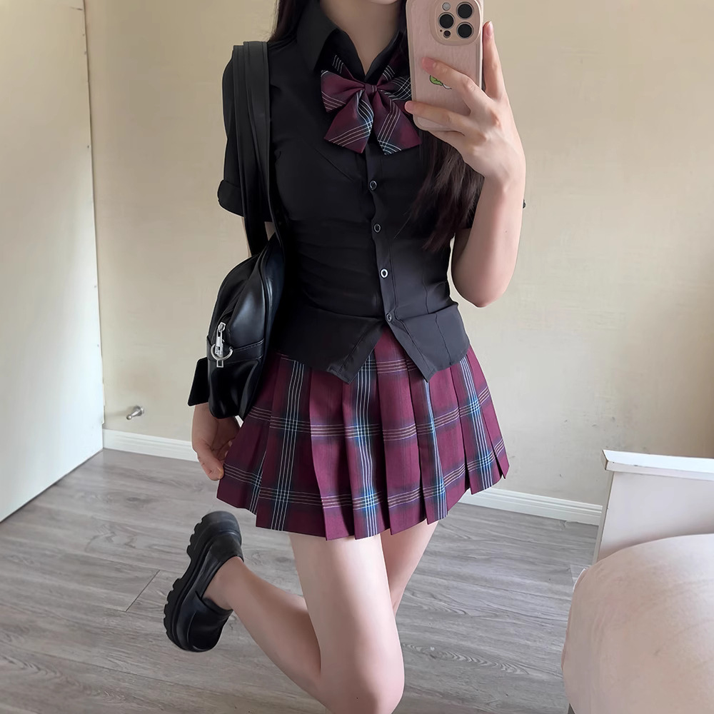 THORNY RABBIT 오리지널 JK 유니폼 신축성있는 순수한 흰색 슬림 허리 셔츠 다목적 순수 정욕 스타일 핫 소녀 슬리밍 탑