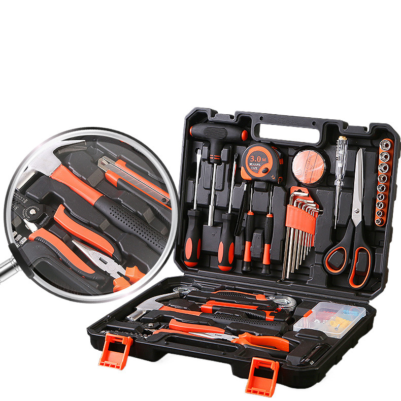 Kit de herramientas de hardware caja de herramientas doméstica multifuncional eléctrico carpintería reparación conjunto destornillador llave pinza