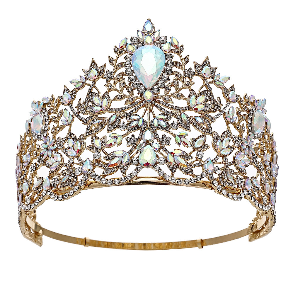 Miss Mundo Europa y Estados Unidos ganadora de la corona de la corona de la novia ajustable barroco image 13