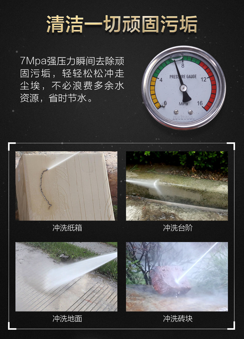 Yili High Power Car Washing Machine Artifact Household 220V High Pressure Water Pump Brush Car Water Gun Powerful Washing and Grabbing Car