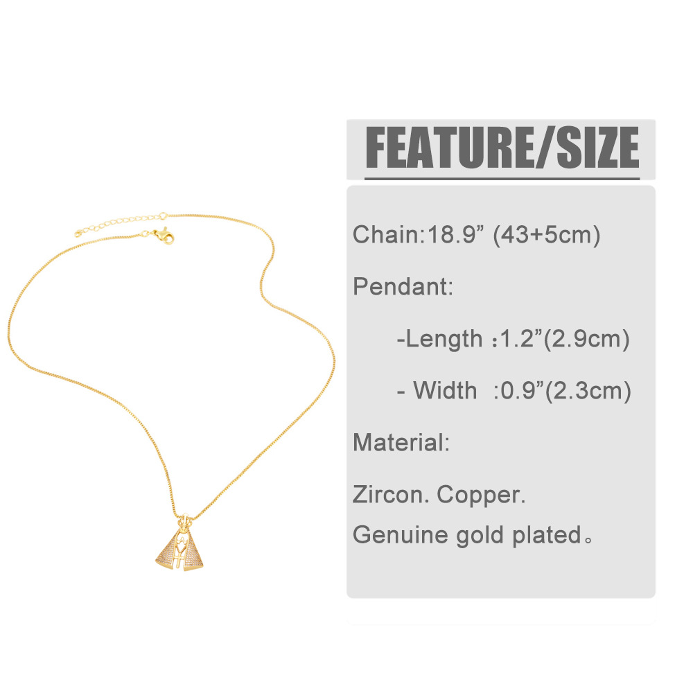 fashion religious element diamond pendant copper necklace