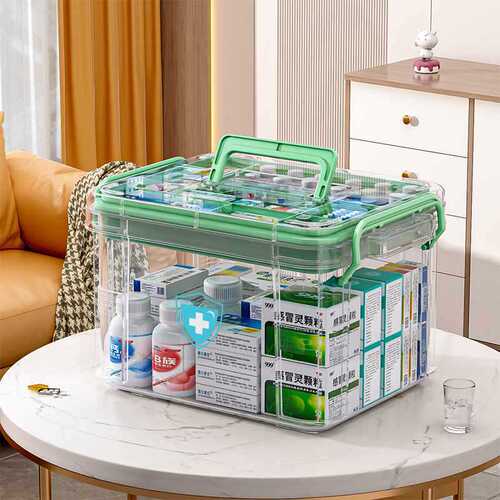 Multi-layer Medicine Box Home Use First Aid Box Large Capacity Medicine Storage Box Transparent Large Medical Emergency Medicine Box