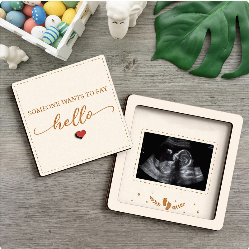 Cross-Border 5inch Wooden Photo Frame Ultrasonic Pregnancy Announcement Photo Frame Newborn Birth Commemorative Wooden Small Photo Frame