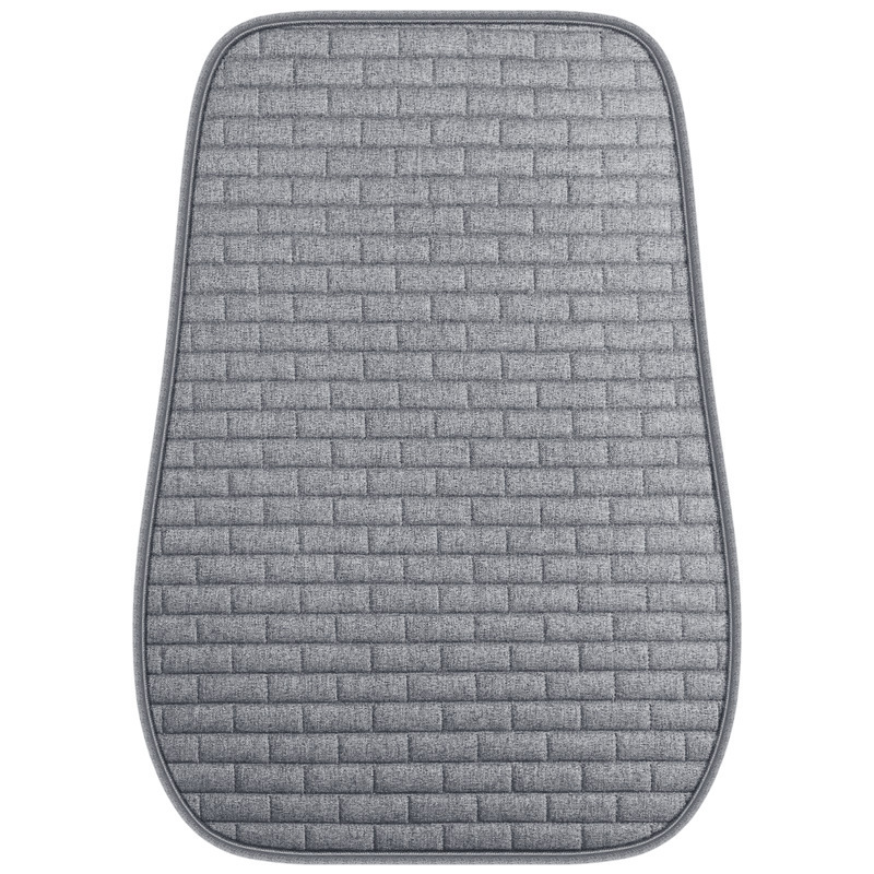 Linen Plaid Car — Universal Seat cushion, seat cover - brick-linen-single-backrest-gray