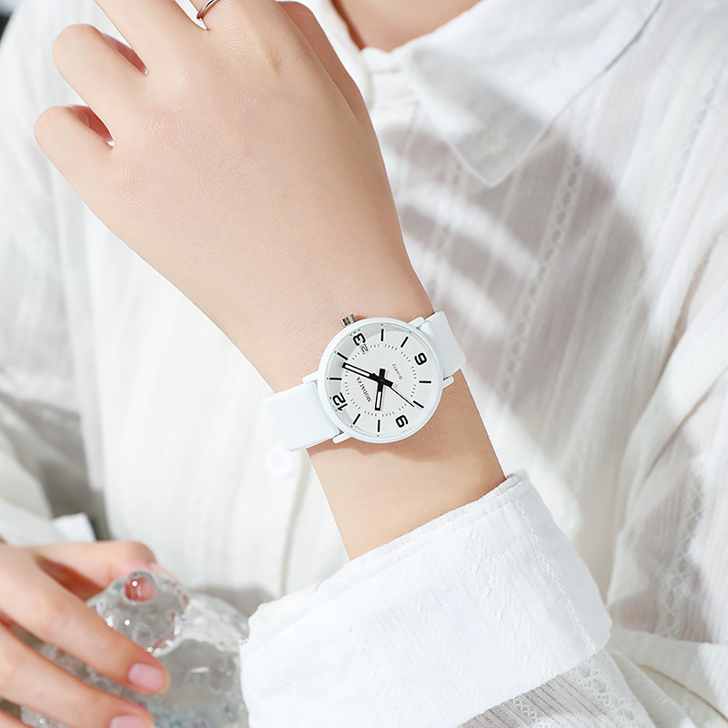 Estilo coreano simple moda silicona High School reloj de cuarzo reloj de calendario luminoso de gelatina de aspecto alto