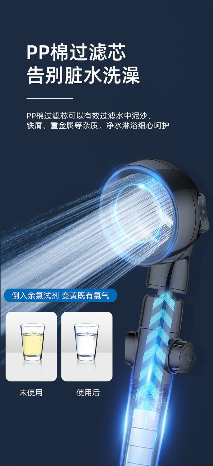Bathroom heater, pressurized filter, shower head, water heater, pp cotton bathroom, household shower head, travel hotel shower, foreign trade factory chain undefined
